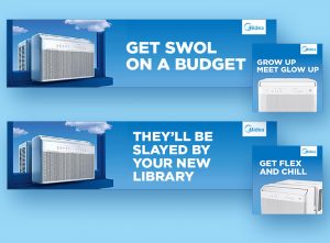 Digital ad mockup for Midea home appliances – Steven Savicky campaign