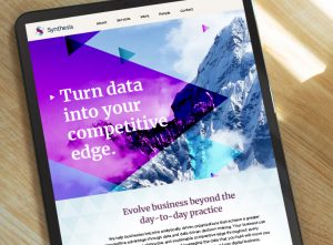 Synthesis branded website interface – professionalism and growth focus